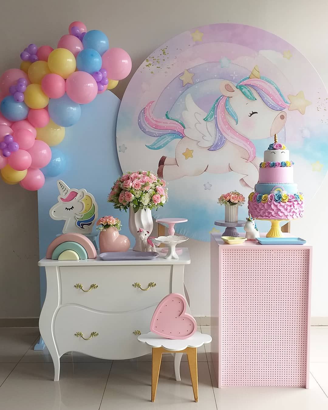 decoração de festa unicórnio simples