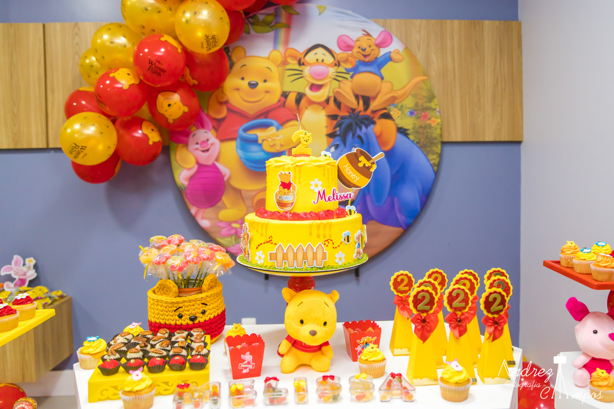 decoração mesversário ursinho pooh menino