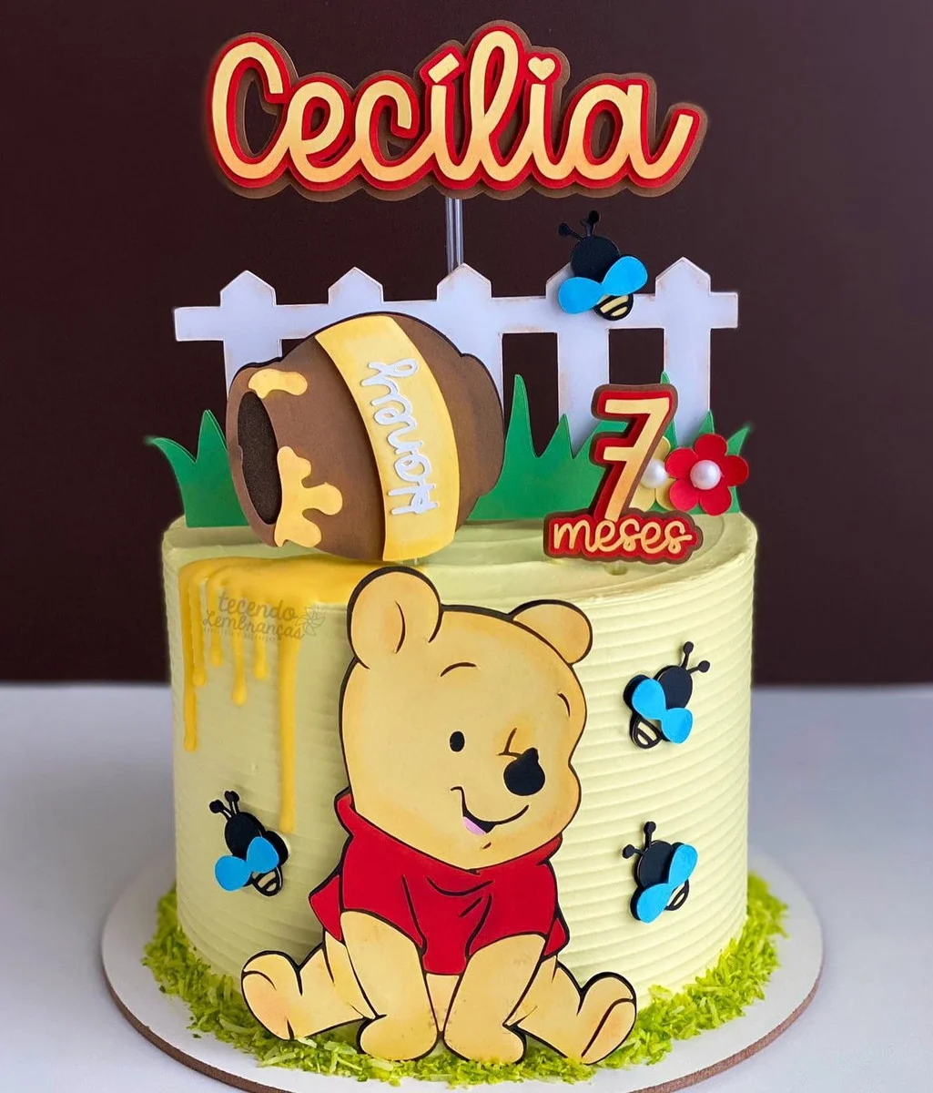 painel decorativo ursinho pooh mesversário