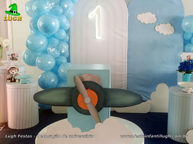 festa aniversário 1 ano urso aviador