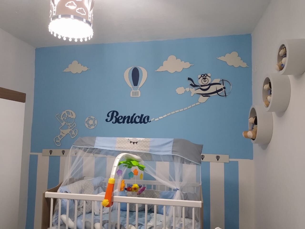 decoração chá de bebê urso aviador
