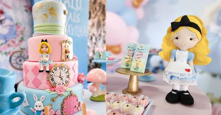 mesa de doces alice no pais das maravilhas simples
