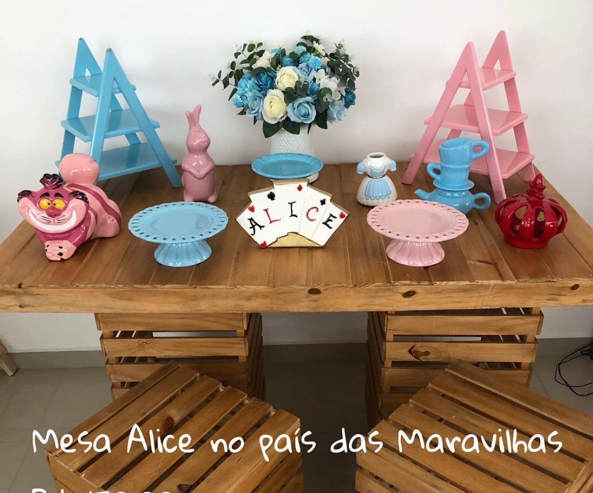 topper de doces alice no pais das maravilhas