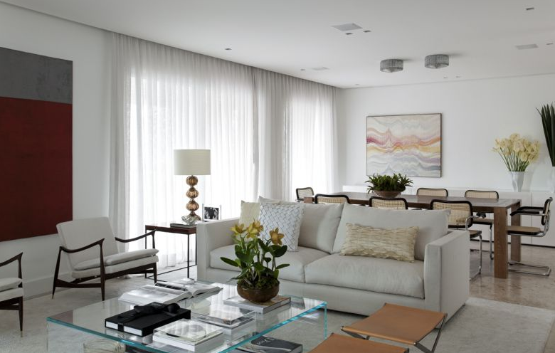 decoração sala de estar e jantar