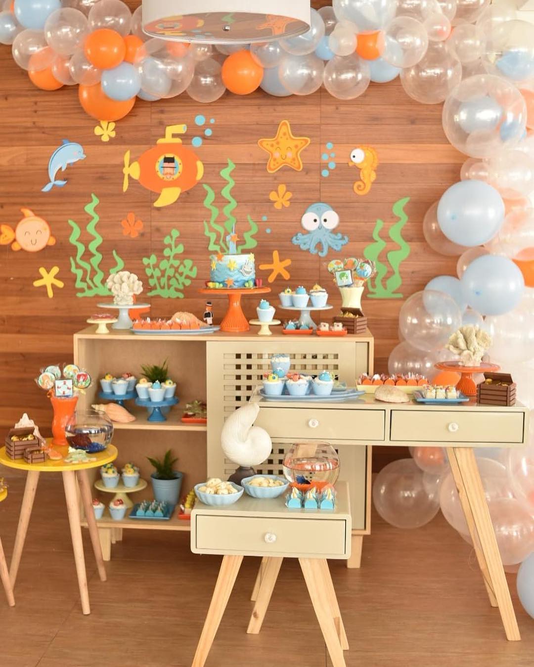 como decorar festa infantil fundo do mar