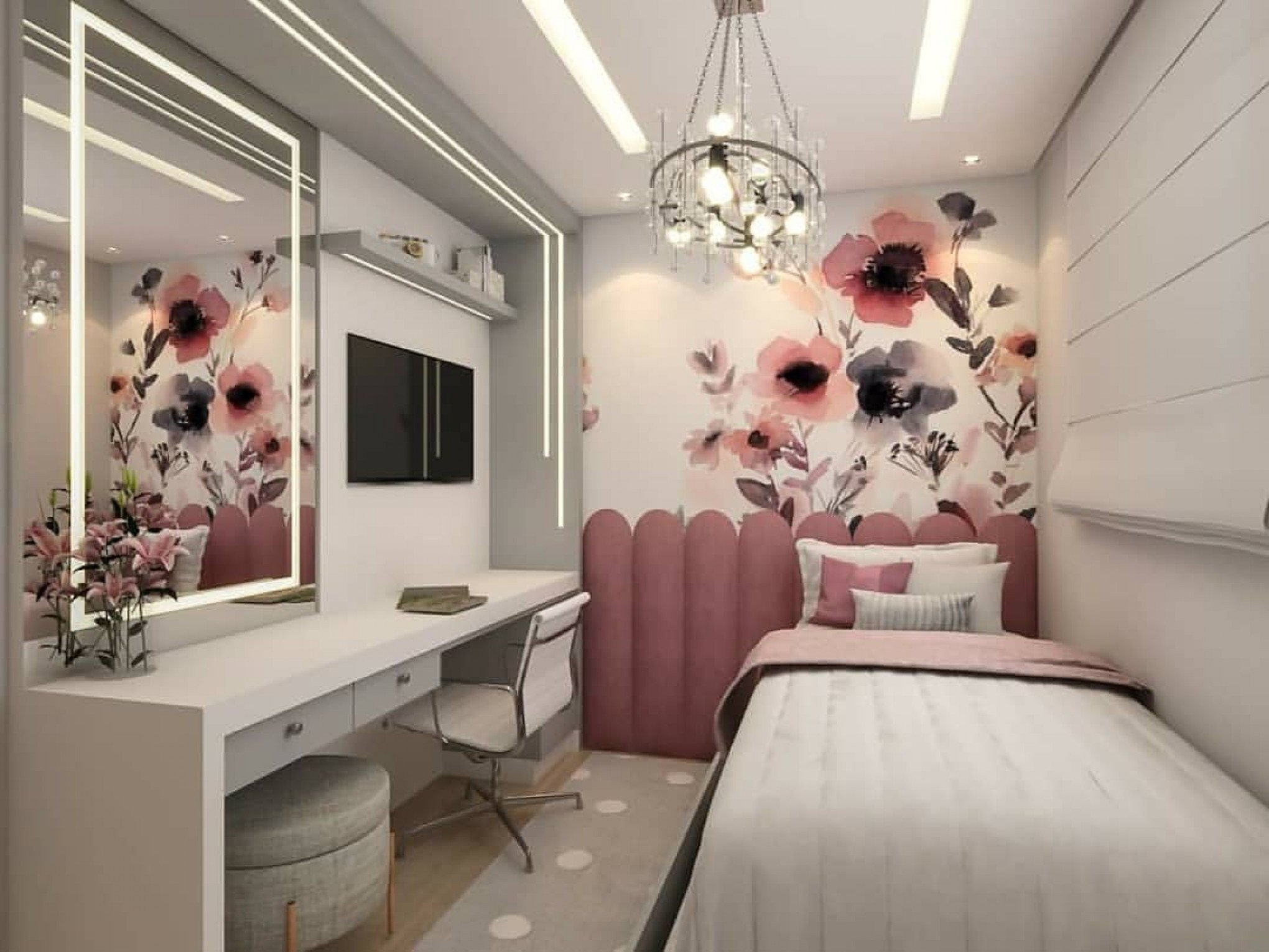 quarto com tons pastel