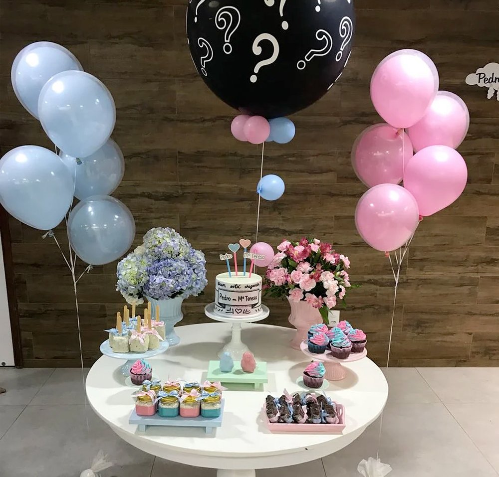 mesa de doces chá revelação simples
