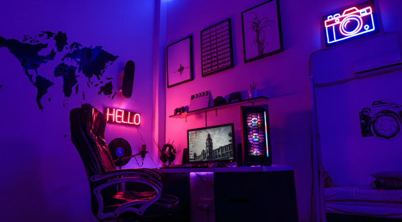 decoração gamer minimalista
