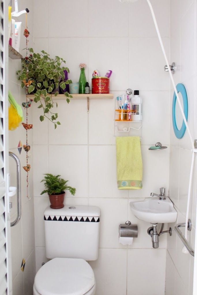 decoração banheiro com itens reciclados fotos