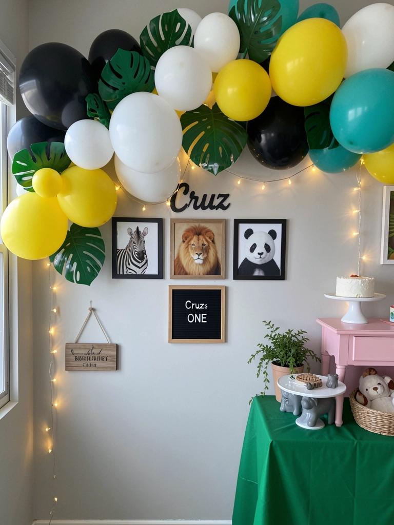 Painel de festa com luzinhas LED quentes acesas