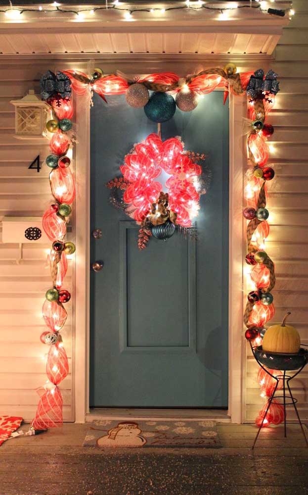tutorial decoração natal TNT e pisca pisca