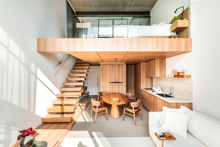 loft pequeno com mezanino