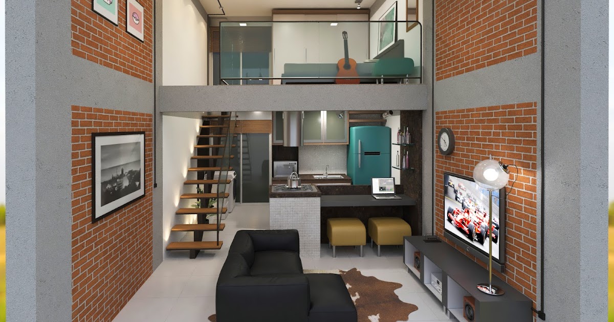 loft pequeno com mezanino