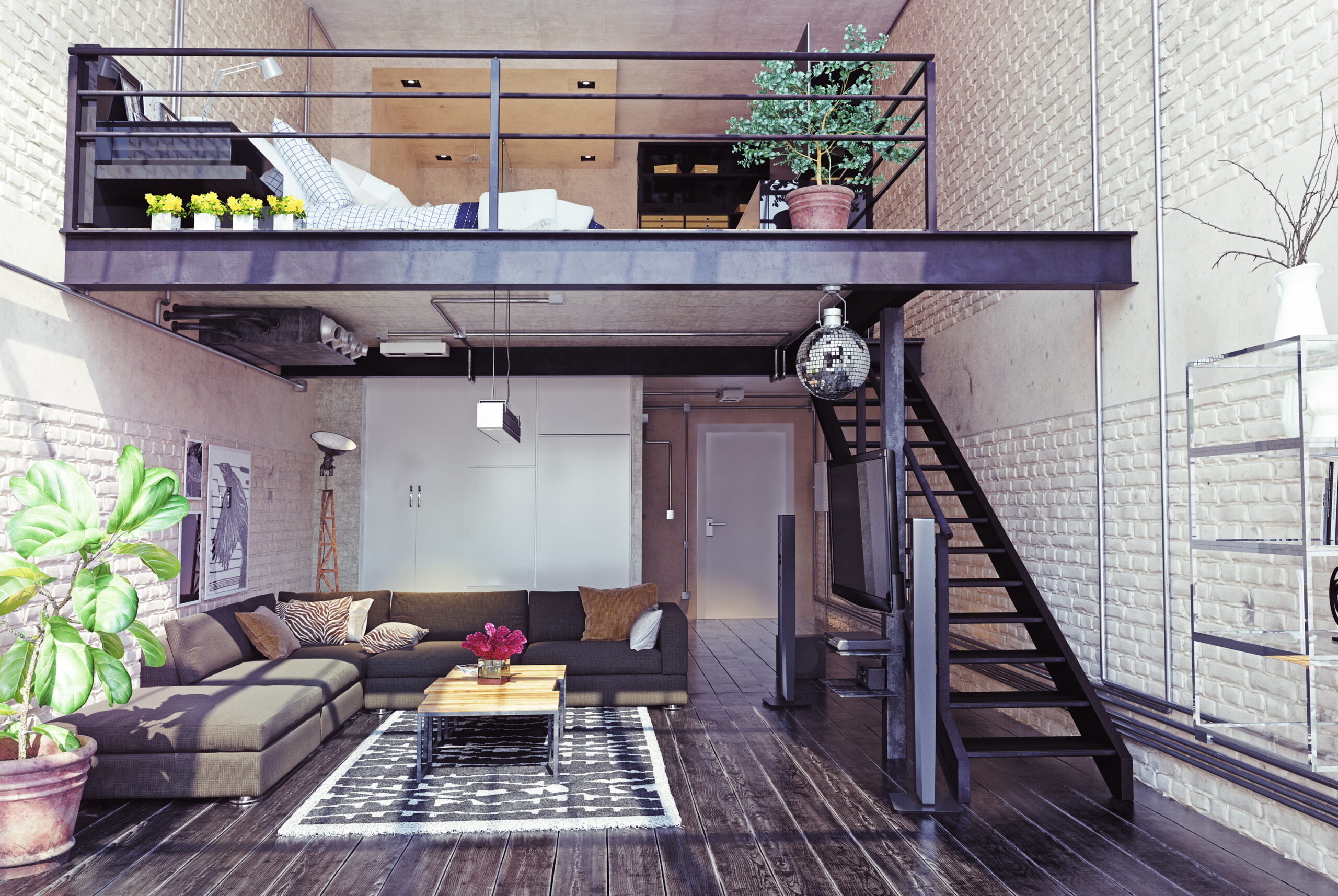 loft moderno com mezanino