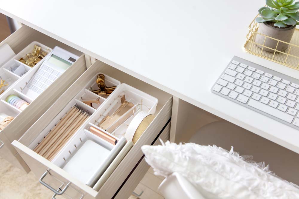 decoração feminina escritório sustentável