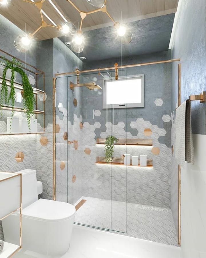 porcelanato hexagonal banheiro preto e branco