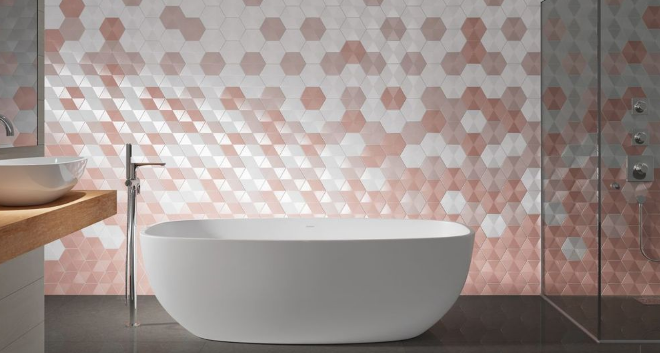 revestimento hexagonal banheiro