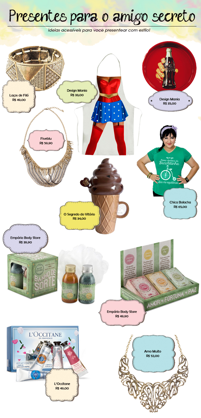 amigo secreto feminino opções