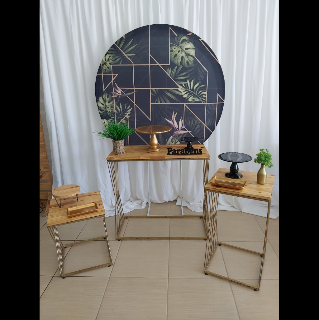 decoração de festa preto e dourado
