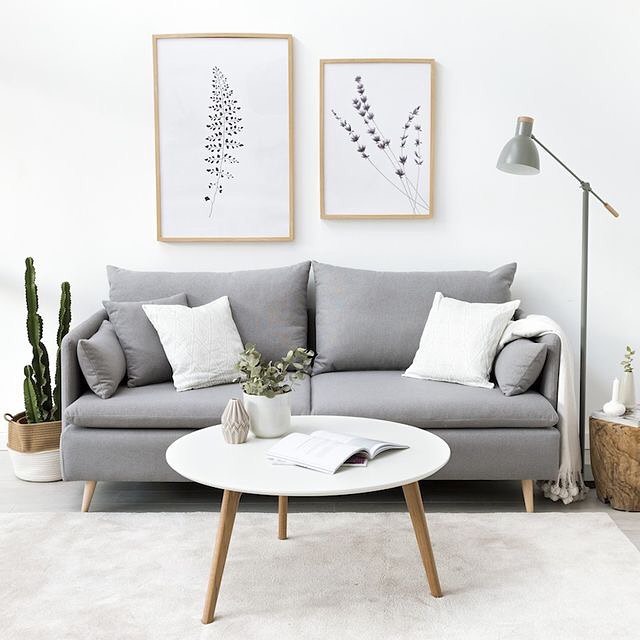 sala cinza clara minimalista