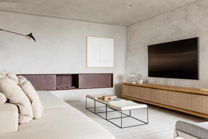 sala cinza grafite minimalista