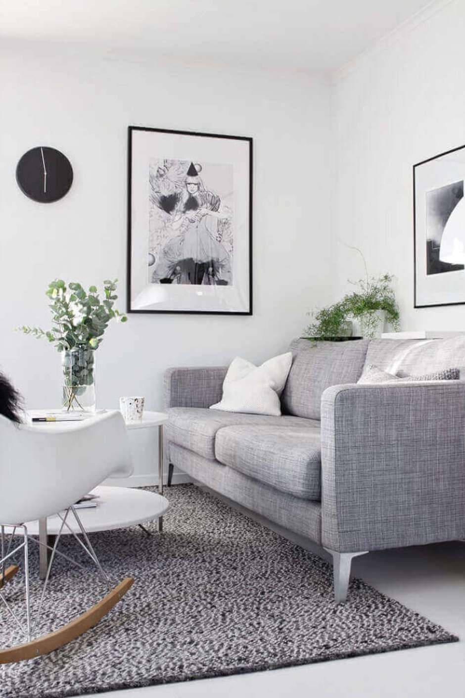 iluminação para sala minimalista cinza