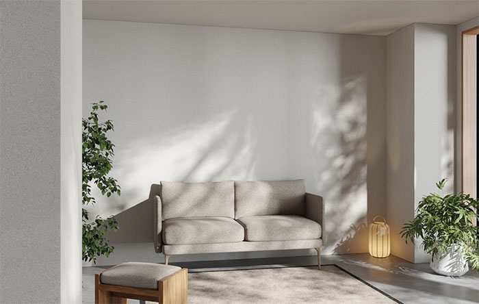 móveis para sala minimalista cinza