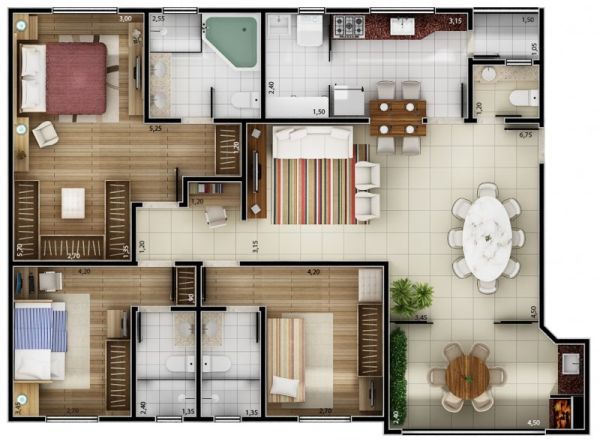 ideias decoração suíte com closet e banheira