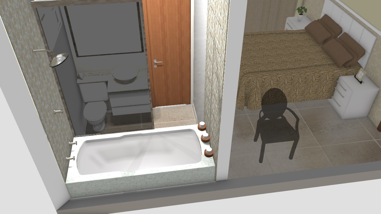 banheira no quarto de casal