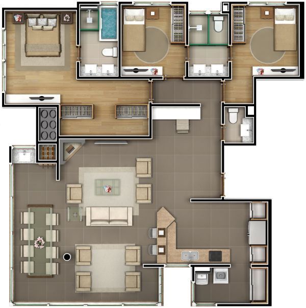 suíte master com closet e hidromassagem
