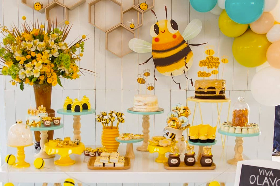 decoração tema abelha barata
