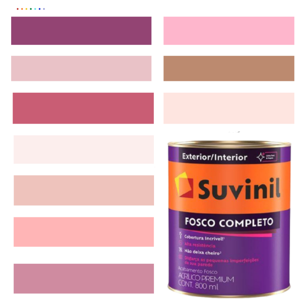 cores de tinta rosa suvinil