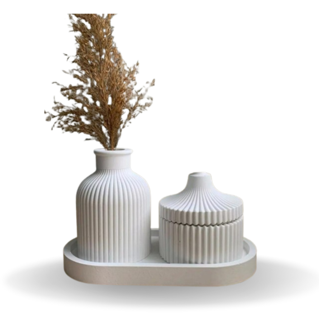 vasos de gesso para escritório