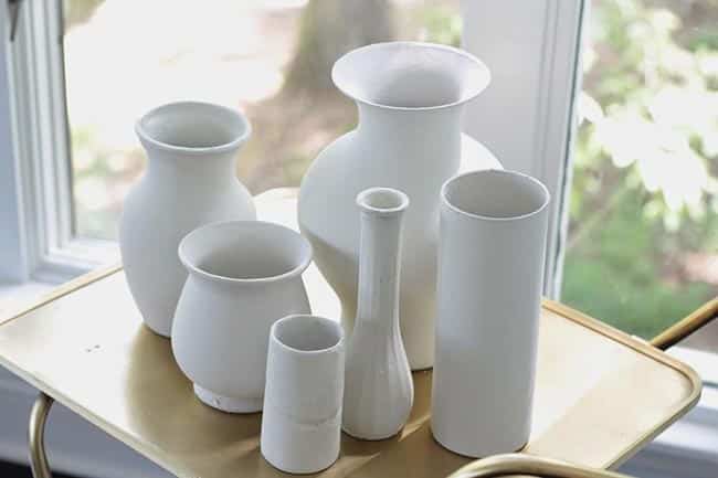 vasos de gesso abstratos
